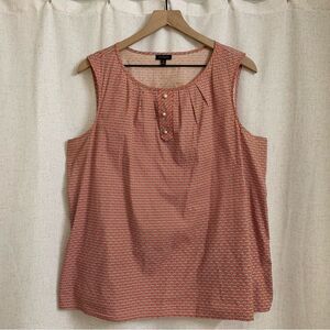 Talbots Women’s Sleeveless Geometric Dot Pattern Cotton Pearl Top 16